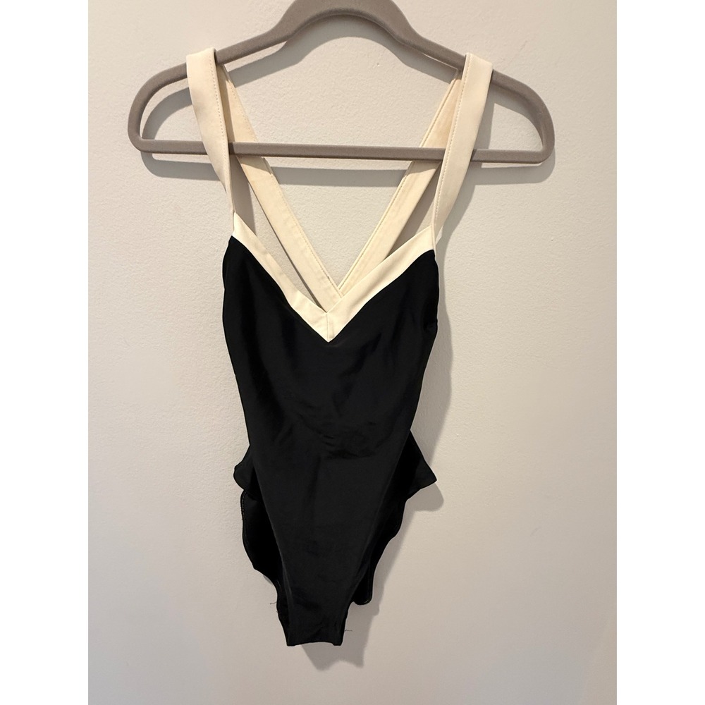 Vintage 80s Anne Cole High Cut Colorblock One Piece Swimsuit